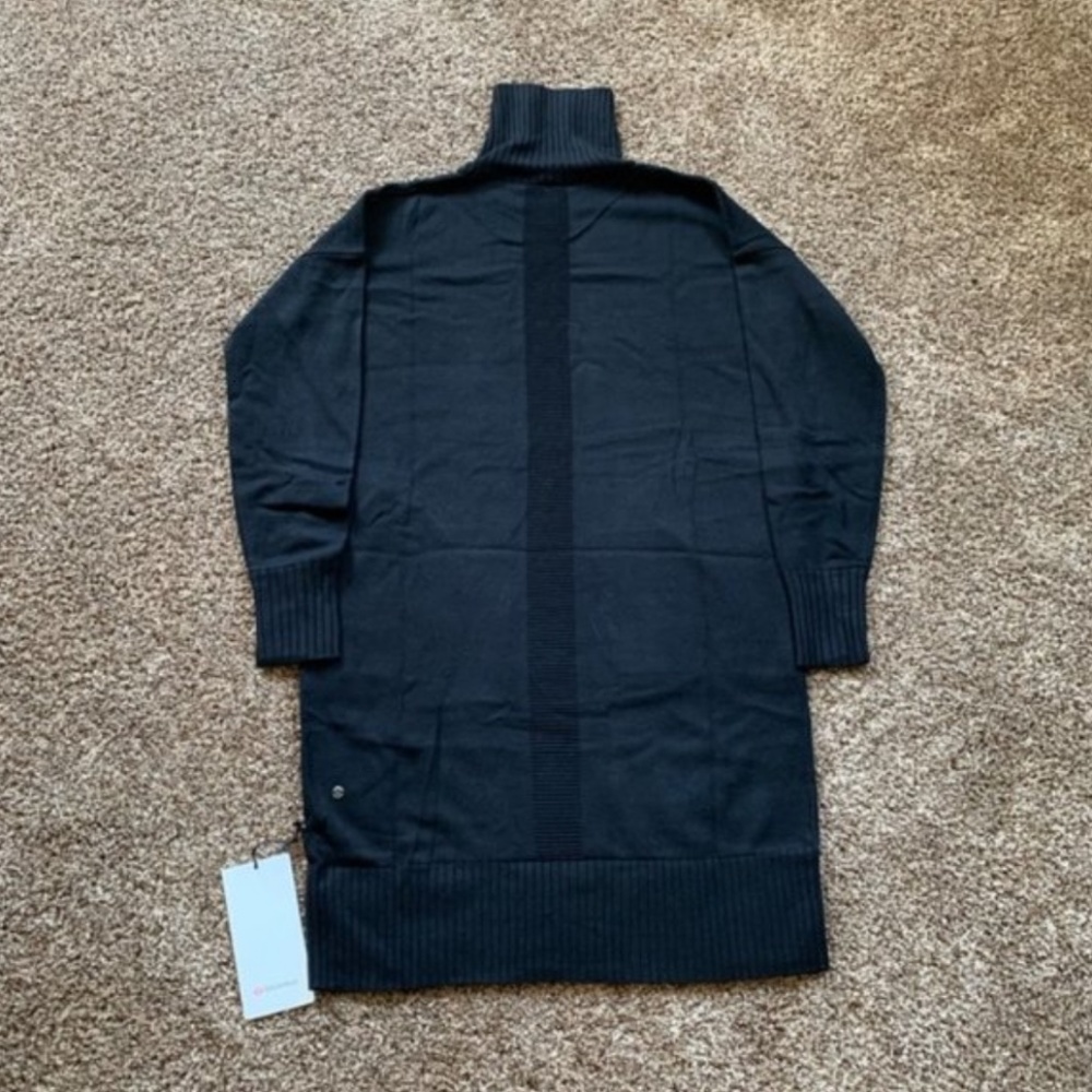 NEW Lululemon Softer Still Knit Sweater Dress Black Cashmere Blend XL Pocket - Picture 6 of 15